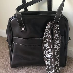 Leather bowler bag purse